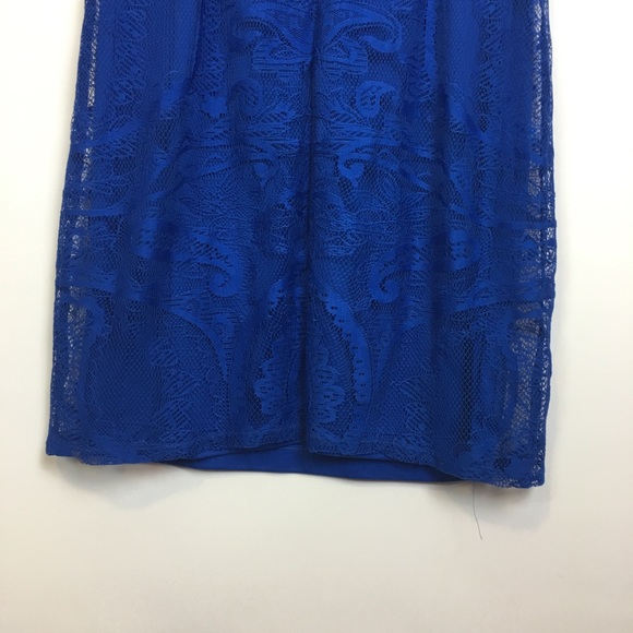 Dress Barn Blue Lace Short Sleeve Dress - Picture 7 of 7